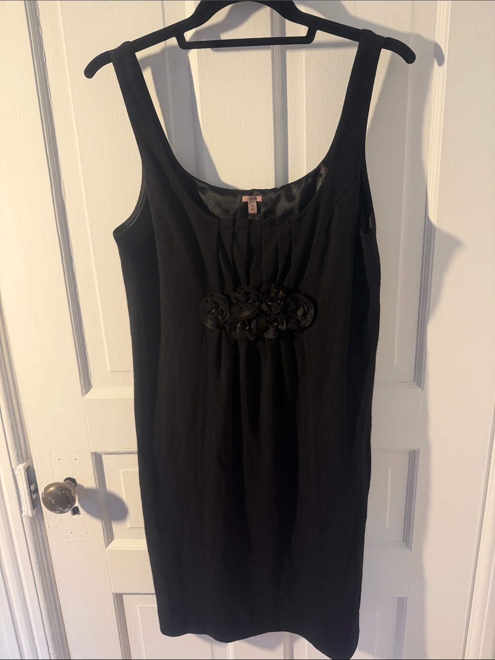 J. Crew Black Gathered Bodice Dress